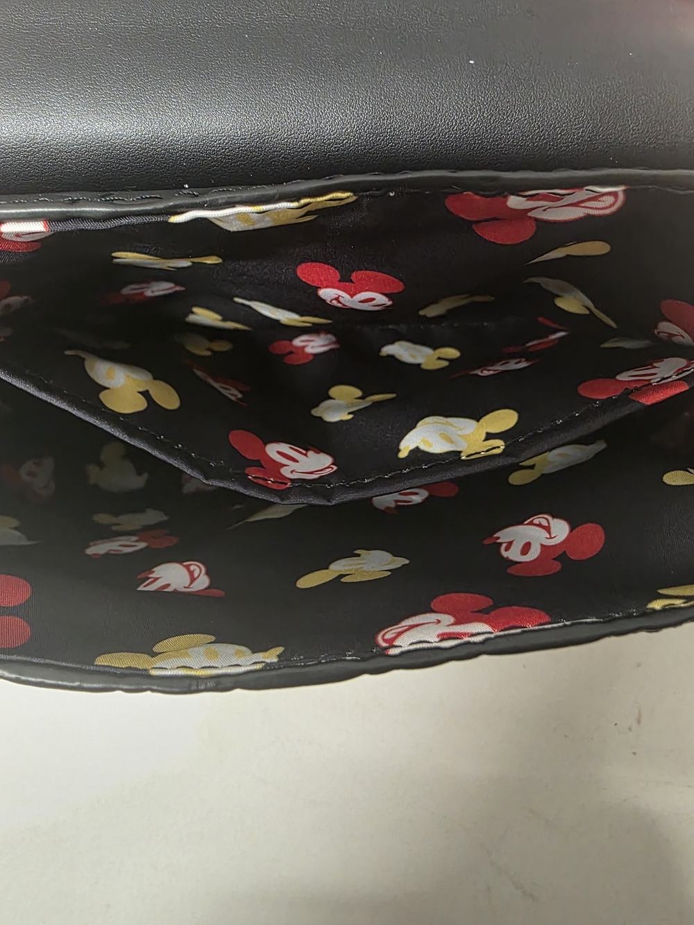 Loungefly Black Embossed Mickey Crossbody with Red Strap - Picture 7 of 9